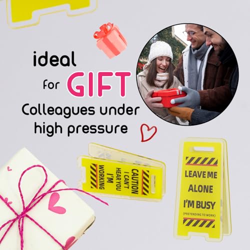 Funny Sticky Note Holder Clips - 6 Pack Desk Sign for Office, Coworker Gifts