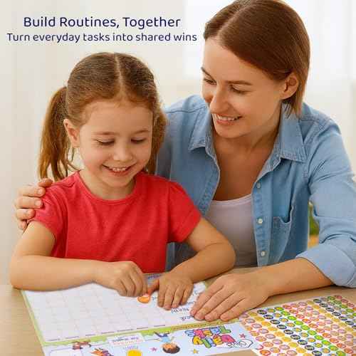PUTSKA Behavior Reward Chart for Kids ? Includes 26 Chore Charts & 1528 Stickers ? Magnetic Chore Chart for Multiple Kids at Home to Build Responsibility & Positive Habits (Reward Chart)