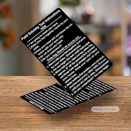 24 PCS Metal Standardized Field Sobriety Test Instruction SFST/HGN Card, Aluminum SFST Card for Law Enforcement, Police, Trooper, DWI (24 PCS)