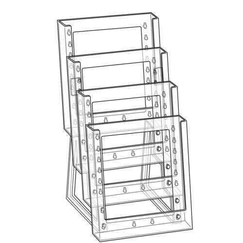 Azar Displays Azar 252311 Four-Tier Letter Size Brochure Holder for Counter, 2-Pack