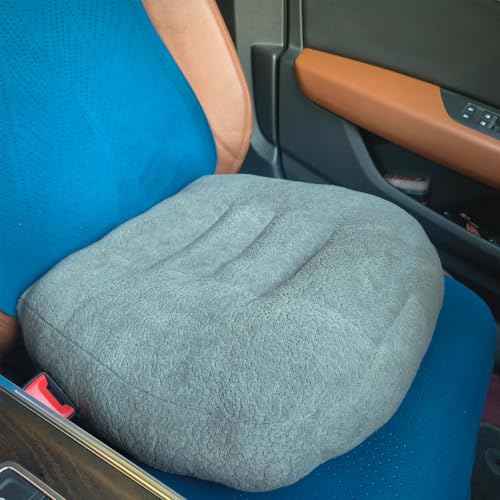 Super Thicken Car Seat Cushion for Adults-Car Booster Seat for Short Drivers-Increase The Field of View by 12cm/4.7in,Plush shell, breathable,with handle,easy to carry,for Cars,Office,Home(Light Gray£©