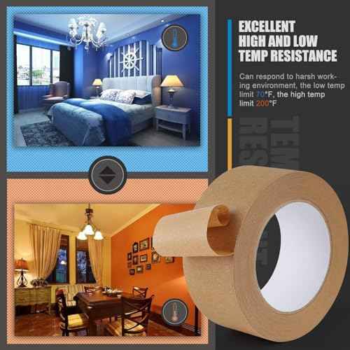 Lichamp Wide Brown Painters Tape 2 inch, 1pc Medium Adhesive Brown Masking Tape, 1.95 inches x 55 Yards