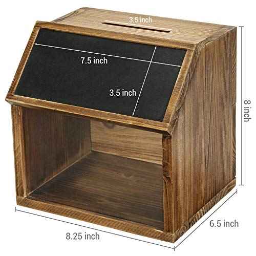 MyGift Tip Jar,Suggestion Box,Donation Box for Fundraising,Wooden Tip boxes with Slot and Lock,Prayer Boxes with Chalkboard Label and Keys for Church,Wedding