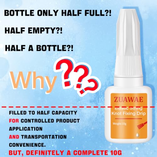2PC Jewelry Glue for Elastic String - Clear, Built-in Brush, Knot Fixing for Beads & Rhinestones