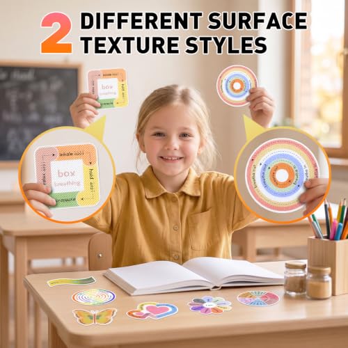75Pcs Colorful Sensory Stickers for Anxiety Relief with Textures - Calm & Focus