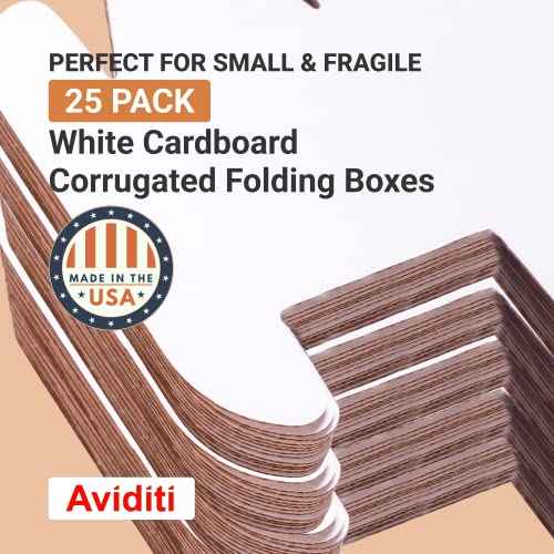 AVIDITI Shipping Boxes Medium 11.75"L x 7.25"W x 4.75"H, 25-Pack | Corrugated Cardboard Box for Packing, Moving and Storage 11 3/4x7 1/4x4 3/4