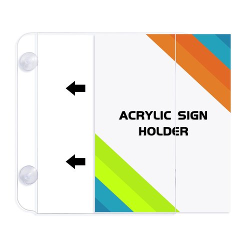 CiaoHER Acrylic Sign Holder 8.5 x 11, Clear Acrylic Frames Glass Window Wall Mount Advertising Signage Sign Holder with 4 Suction Cups for Mall, Office, Home, Restaurant, Vertical （6 Pack）