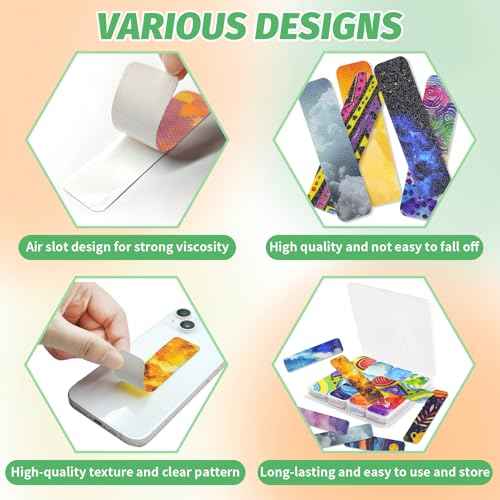 48 Pieces Calm Anxiety Sensory Stickers - Sensory Strips Different Textures with Storage Box for Office - Adult & Teen Stress and Fidget Relief Stickers