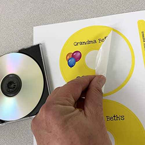 CD/DVD Labels from Blank Labels - Memorex Large Core Compatible - Permanent White Matte - Inkjet and Laser Guaranteed - Easy to Peel - Made in USA - 500 Sheets - 1000 Disc Labels