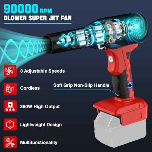 Cordless Dust Blower for Milwaukee 18V for M18 Battery,Leaf Blower for Milwaukee Jet Dry Mini Compressed Air Duster for Camping BBQ(Battery not Included)