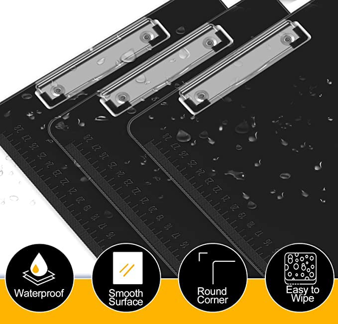HERKKA 15 Pack Clipboards - Black Low-Profile A4 12.5 x 9 Inches (15 Pack)