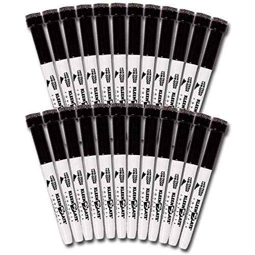 Kleenslate Concepts KLS43324 Dry Markers with Eraser Caps, Black