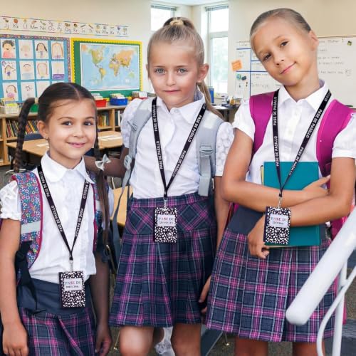 14-Pack PVC Hall Pass Lanyards with Bathroom Passes for Schools & Offices