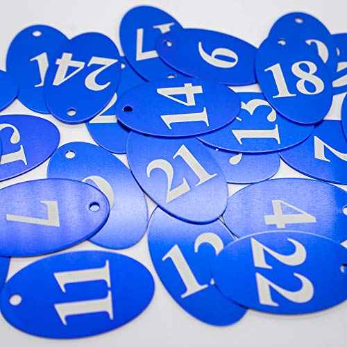 StayMax Aluminum Alloy Oval Number Tag Key Tag with Key Rings