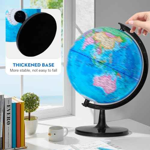 GOCHANGE Globe for Kids Learning, 10" Geography Educational Globe with Thickened Stand - More Stable for Children & Teachers, 360¡Æ Spinning Educational Tools & Desk Decorations & Gifts