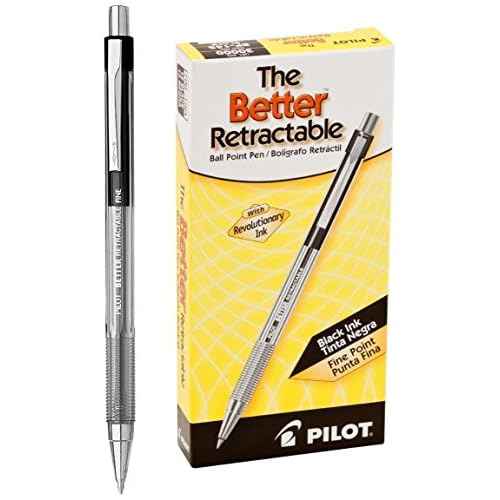 Pilot : Better Retractable Ballpoint Pen, Black Ink, Fine 0.70 mm -:- Sold as 2 Packs of - 12 - / - Total of 24 Each