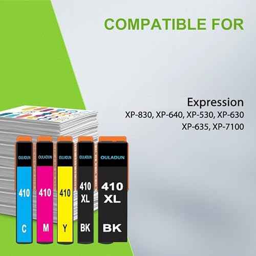 410XL Ink Cartridges Replacement for 410XL 410 XL T410XL Combo Pack Work with Expression XP-830 XP-640 XP-7100 XP-630 XP-530 XP-635 Printer (5 Pack-Photo Black, Black, Cyan, Magenta, Yellow)
