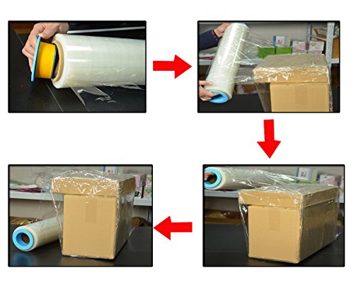 ELFJOY Stretch Film Dispenser Wrap Holder for 3"Core Blue 2 Pairs
