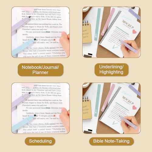 Bible Study Supply Kit Journaling Set with 12 No Bleed Highlighters, 6 Bible Pens, 75 Tabs and 2 Sticky Notes, Ideal for Christian Gifts & Scripture Annotation
