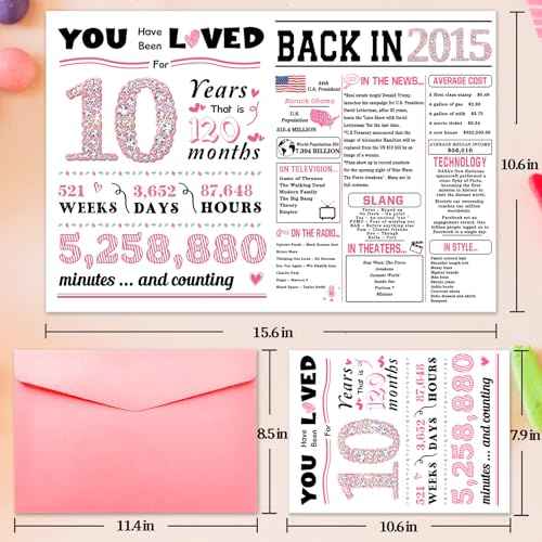 10th Birthday Card, Funny 10th Birthday Decorations for Girls, Happy 10 Year Old Birthday Gift for Daughter,Great 10th Birthday Gifts Idea for Her