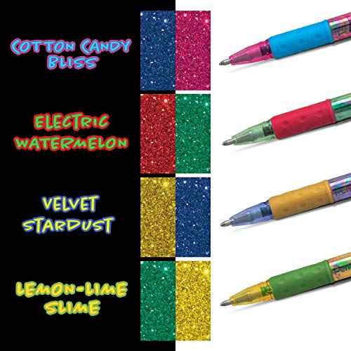Pentel Sparkle and Krazy Pop, Metallic Gel Ink Pen, (1.0mm), Bold Line, Assorted Ink Colors, 12 count (K91BP12M)