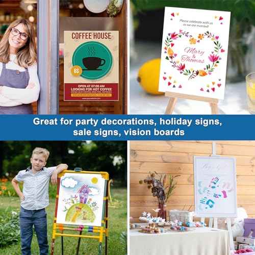 10 Pcs White Poster Board Paper 14x18, ROOKEA Blank Graphic Display Vision Boards Bulk for School Arts Classroom Crafts Projects Presentations Drawing Scrapbooking