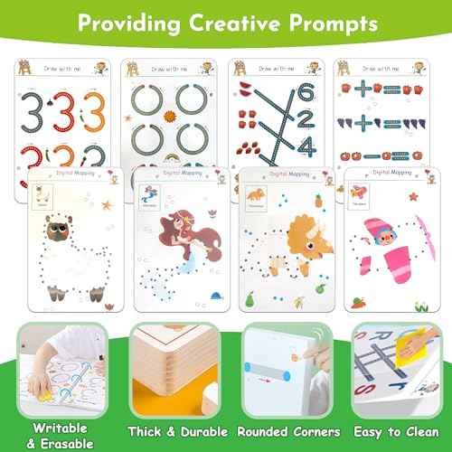 Scribble Smart Workbook, Tracing Books for Kids Ages 3-5, Handwriting Practice Workbook, Pen Control and Tracing Book Wipe Clean, Montessori Educational Fine Motor Toddler Learning Toys(L1-L4 Set)