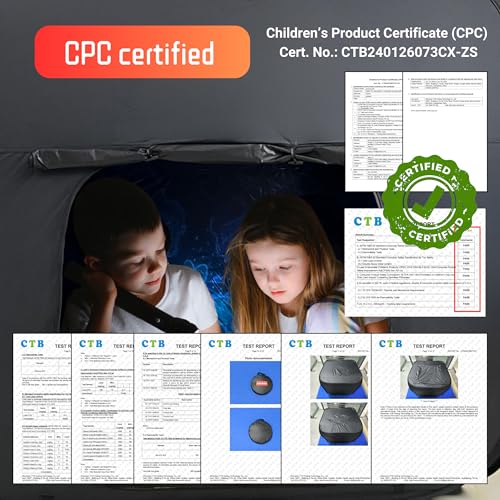 Sensory Tent for Kids & Adults with Autism ADHD SPD - CPC Certification Large Size 40x40in Black Out Calm Corner Helps Children Relax Reduce Anxiety - Pop-up Autistic Sensory Room Play Tent