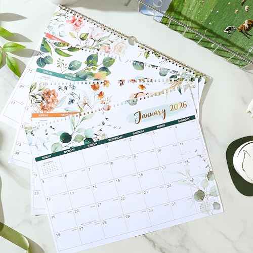 2026-2027 Wall Calendar - January 2026 - December 2027, Calendar 2026-2027, 14.8" x 11.4", 2026 Calendar with Large Blocks Space, Twin-Wire Binding, Hanging Hook, Perfect for School & Home