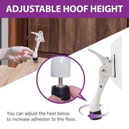 Door Stopper with Adhesive Bracket Stickers, No Drilling or Tools Needed, Available for All Doors, Door Holder, Heavy Door Stop, KickDown Door Stoppers, Bottom of Door by HASHI (Black/Bracket 4pack)