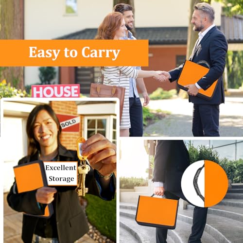 Quctak Orange Portable Key Organizer Case – 54 Key Hooks & Fireproof Waterproof Key Holder with Handle