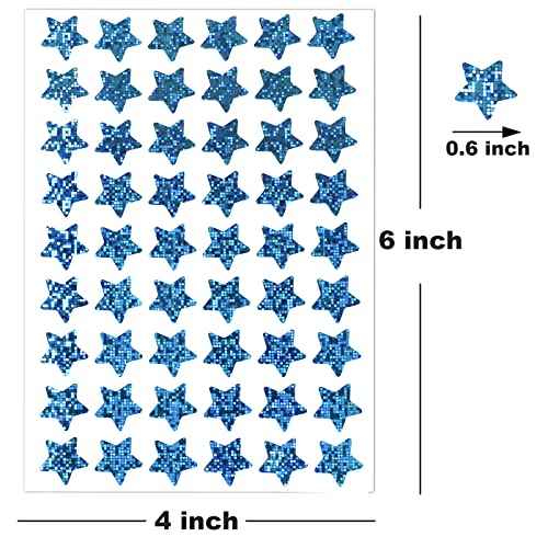 1620 Pack, 6 Colors, Holographic Small Star Stickers for Kids Reward, Behavior Chart, School Classroom Student Teacher Supplies, 0.6" Diameter