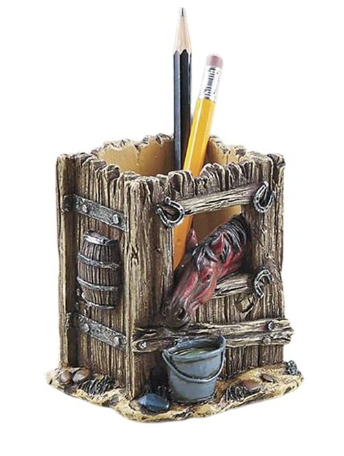 SAGEFINDS Horse-Themed Pen Holder | Desktop Stationery Organizer | Desk Storage Accessories | Home Office Pencil Cup Container | Gift for Horse Lovers