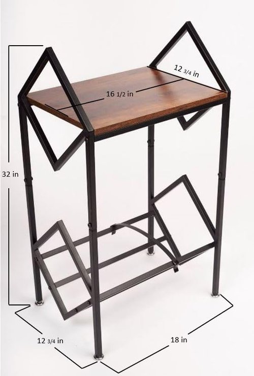 MODERN VINYL Record Player Stand with Vinyal Storage 80-100 LP Storage - Vinyl Holder Stand 2 Tier - Quick Assembly - Vinyl Record Storage Rack - Organize Albums - Book, Magazine (Matte Black Metal)