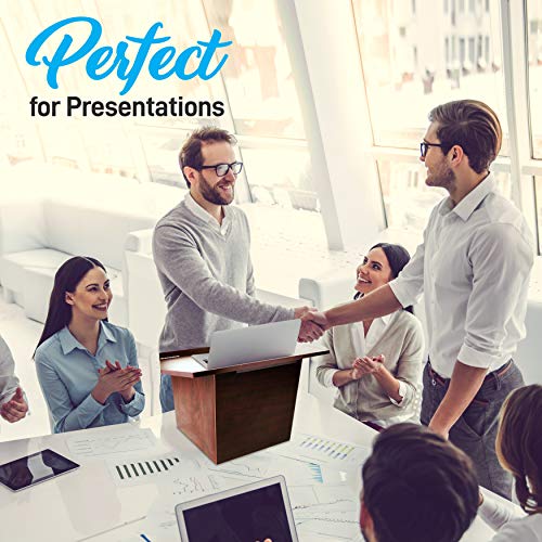 Pyle 27 x 16 Inch Foldable Desktop Lectern Podium Stand - Portable Tabletop Presentation Desk