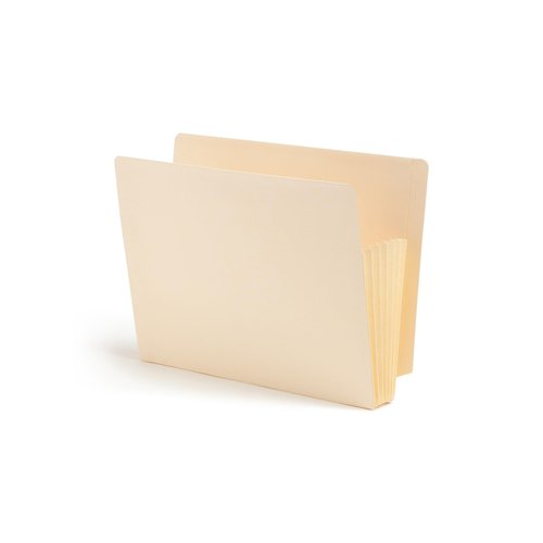 Smead End Tab TUFF File Pocket, Reinforced Straight-Cut Tab, 5-1/4" Expansion, Extra Wide Letter Size, Manila, 10 per Box (75160)