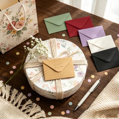 YINUOYOUJIA 100 Pack White Gift Card Envelopes 4 x 2.75 Inch Mini Business Card Holders