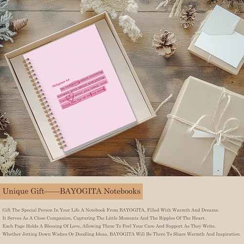 Pink Bible Verse Notebook - Pink Christian Journal, Preppy Christian Spiral Notebooks, Pink Prayer Bible School Supplies Notebooks, Preppy Christian Gifts, Coworker Gifts, 5.5x8.3 Inches