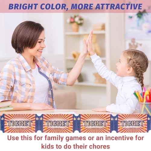 Carnival Roll Raffle Tickets Single Roll Carnival Party Tickets for Events, Classroom or School Carnivals, Fall Carnival, Family Games, Door Prizes (1000 Pcs)