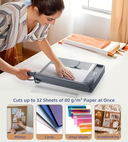 Firbon 12 Inch Heavy-Duty Paper Cutter Guillotine Trimmer Gray