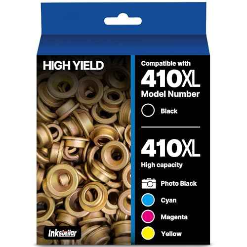 410XL 410 Ink Cartridges Remanufactured for Epson 410XL 410 XL T410XL T410 Combo Pack Compatible for Expression XP-640 XP-830 XP-7100 XP-530 XP-630 XP-635 (PhotoBlack Black Cyan Magenta Yellow,5 Pack)