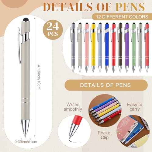 48 Pcs/24 Set Employee Appreciation Gifts Christian Gifts Bulk, A6 Spiral Notebook Journal Lined Notepad with Sticky Note Ballpoint Pen for Women Men Birthday Business Office Church Supplies(Pastel)