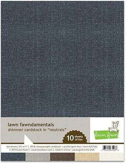 Lawn Fawn Shimmer Cardstock, Pastel, Tropical, Gemstone and Neutrals, 4 Packs, 10 Sheets Each, 40 Sheets, Bundle of 4 Packages (LF2180, LF2181, LF2182, LF2183)