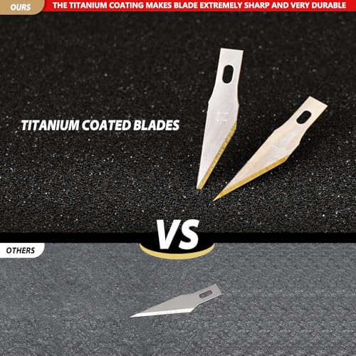 20 Pack Titanium Coated Hobby Knife Blades #11 for Crafts & Scrapbooking