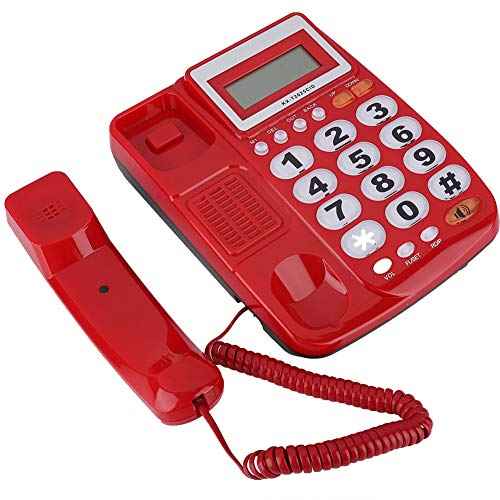 Desktop Corded Telephone - Landline Phone with Caller ID Display - with Speakerphone - Large Buttons - for Home,Office,Hotel,Business (Red)