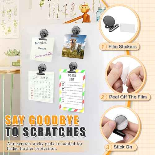 Grtard 12 Pack Magnetic Clips, Fridge Magnets Refrigerator Magnets, Strong Magnetic Clips Heavy Duty, Whiteboard Magnet Clip for Home, Kitchen, Office, School, Locker Decor, Photo Display (Black)