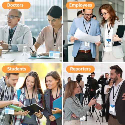 PEASUG Lanyard Bulk, Lanyards for ID Badges & Keys, Flat Neck Lanyard with Badge Clip Swivel Hook