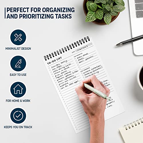 Of a Happy Kind 6.5x9.8” Spiral To Do List Notepad with Multiple Sections - Daily Planner