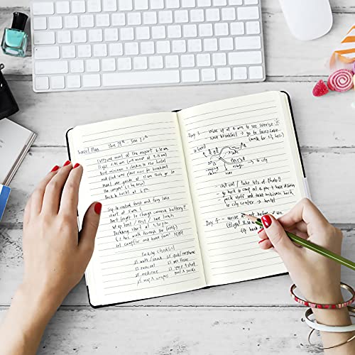 Coopay 12 Pack A5 Journal Notebooks Bulk, 160 Pages, 100GSM Thick Paper, 8.3 x 5.5 inch Hardcover Lined Leather Journals for Writing Office School Business,Bulk Notebook for Work Men Women (Black)