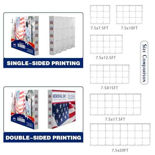 Fabric Pop Up Display Stand Custom Exhibit Booth Trade Show Backdrop Display Banner Collapsible Pop-Up Backdrop with Stand 10x7.5 FT
